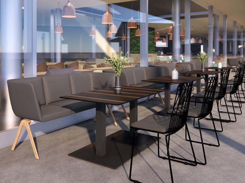 Restaurant Szene mit Dekor Nussbaum Zafari quer