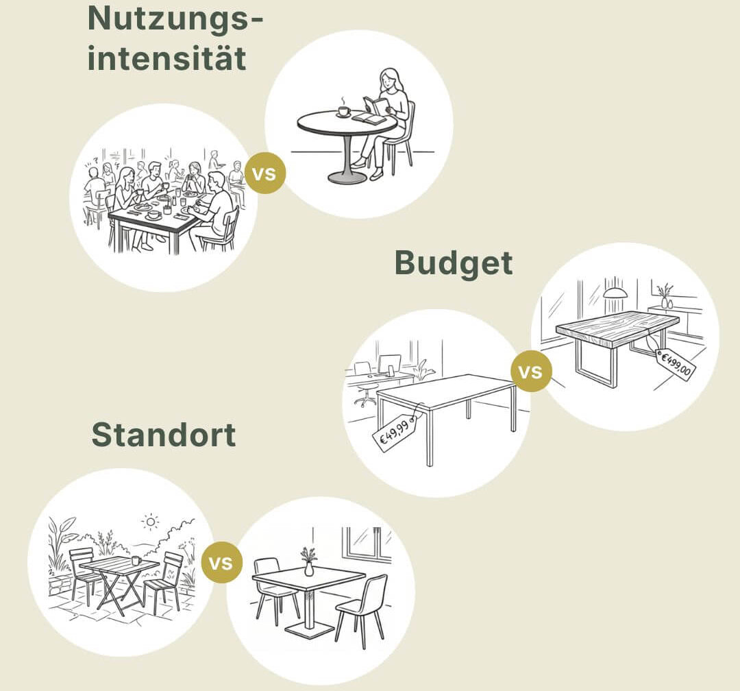 Kriterien bei der Auswahl einer Tischplatte