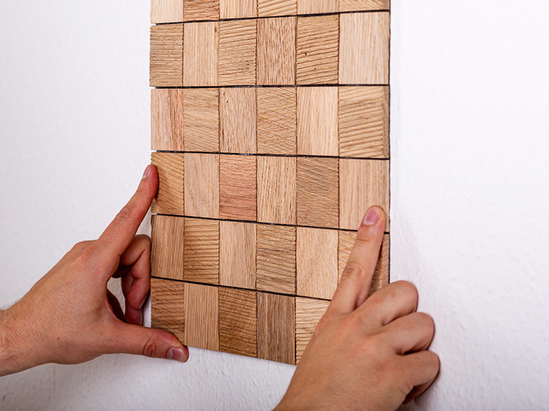 Holzmosaik Basel natur Seitenansicht
