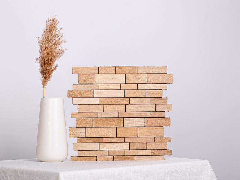 Holzmosaik Kitzbühel natur mit Deko-Vase