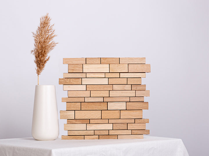 Holzmosaik Kitzbühel natur mit Deko-Vase