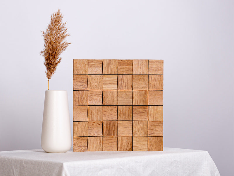 Holzmosaik St. Moritz natur mit Deko-Vase