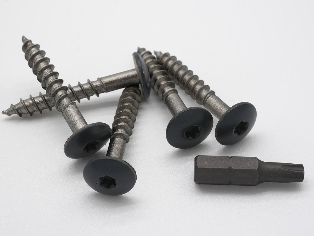 HPL Schraube Anthrazitgrau RAL 7016 mit dem im Lieferfang inkludiertem Bit Torx T20W