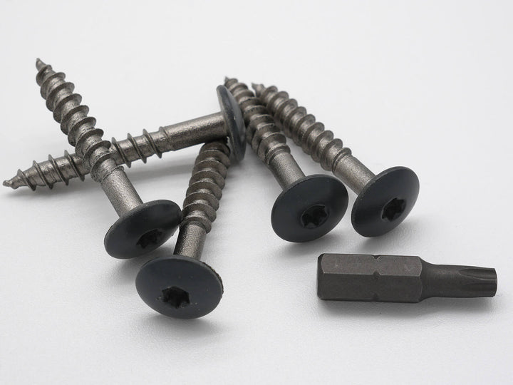 HPL Schraube Anthrazitgrau RAL 7016 mit dem im Lieferfang inkludiertem Bit Torx T20W