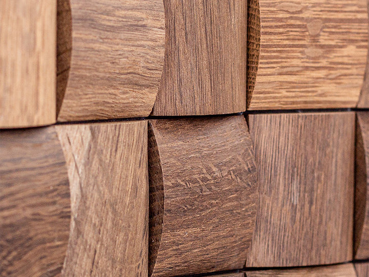 Holzmosaik Rotterdam geräuchert Detail Nahaufnahme